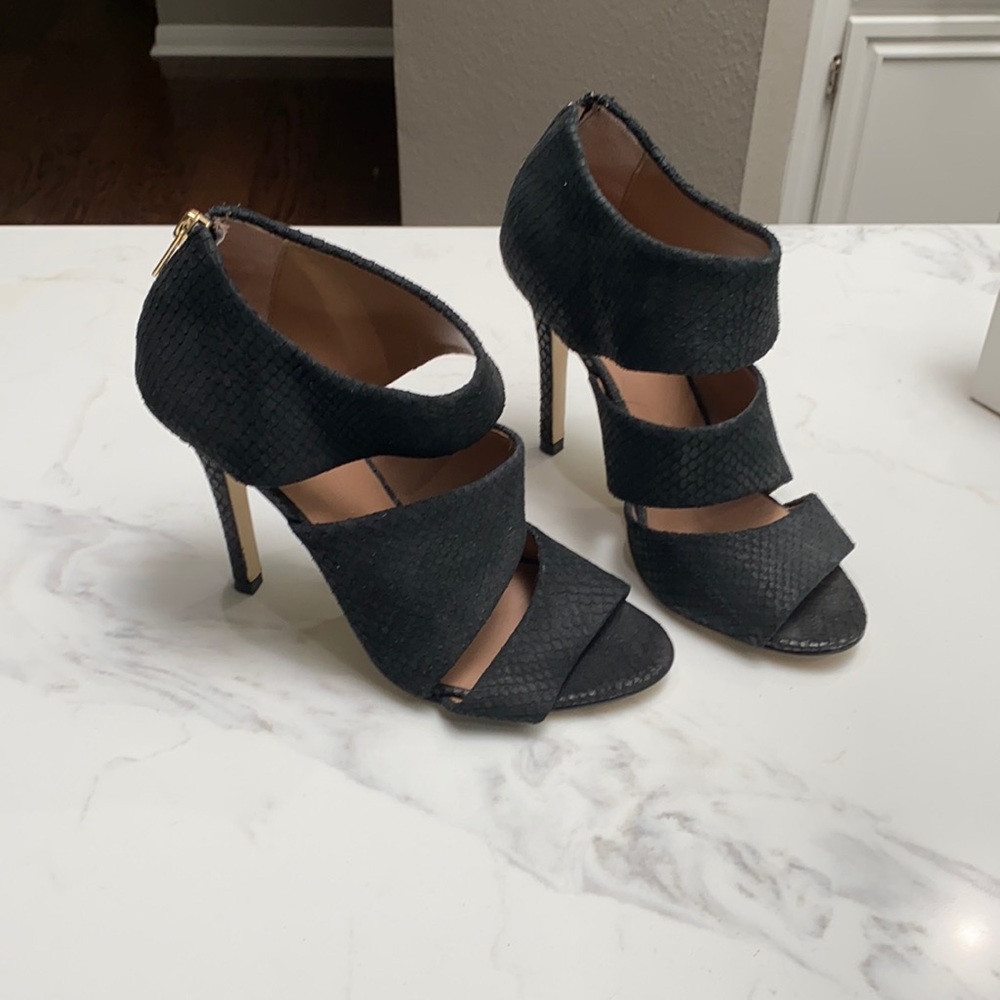 Black straps booties